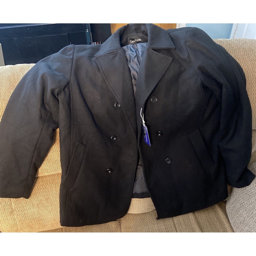 ChouYatou XL black coat Jacket Men wool blend